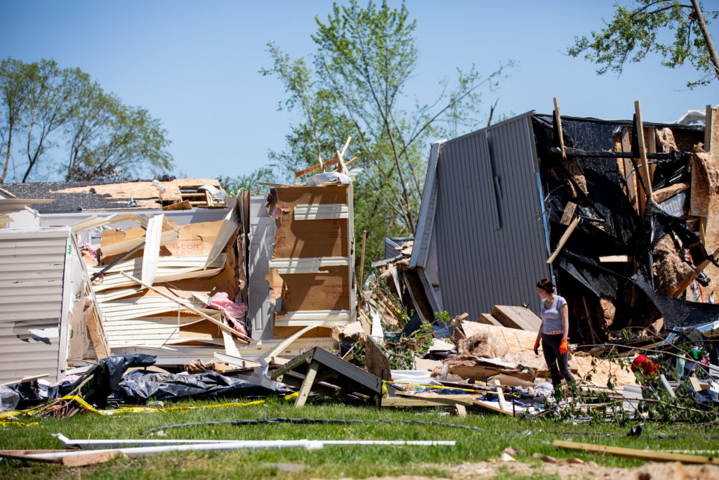 Aftermath of tornados in Michigan