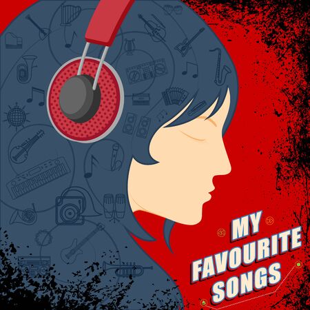 53384878-easy-to-edit-illustration-of-lady-listening-musing-on-headphone